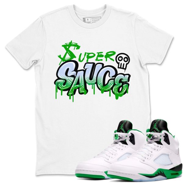 Super Sauce Unisex Crew Neck Sneaker Matching Tee Shirt To Match AJ5 Lucky Green Jezsport.com