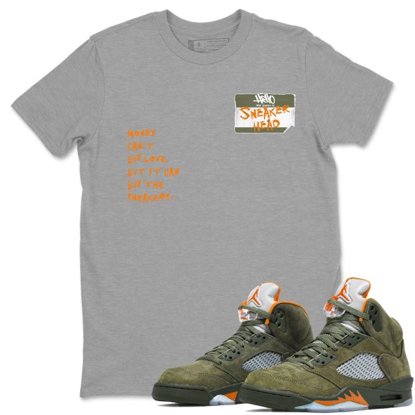 Sneakerhead Badge Unisex Crew Neck Sneaker Matching Tee Shirt To Match 5s Olive Jezsport.com