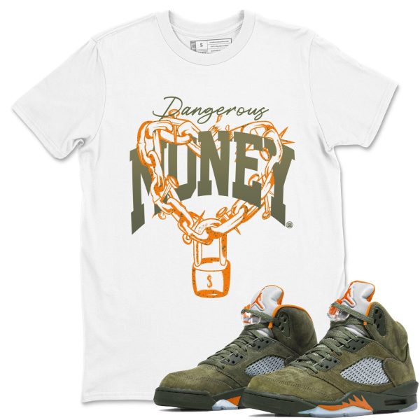 Dangerous Money Unisex Crew Neck Sneaker Matching Tee Shirt To Match 5s Olive Jezsport.com