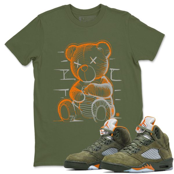 Neon Bear Unisex Crew Neck Sneaker Matching Tee Shirt To Match 5s Olive Jezsport.com