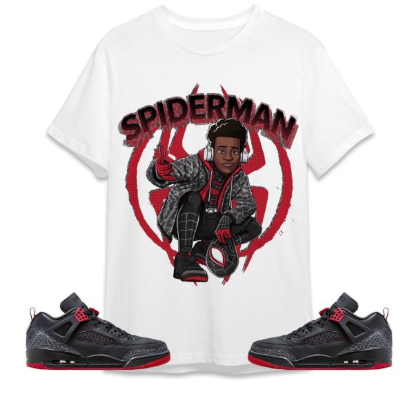 Spiderman Miles Unisex Tees Jordan Spizike Low Bred to match Sneaker, Outfit birthday graphic Tees Jezsport.com