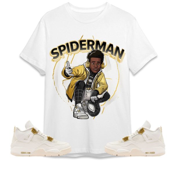 Spiderman Miles Unisex Tees Jordan 4 Sail to match Sneaker, Outfit birthday graphic Tees Jezsport.com