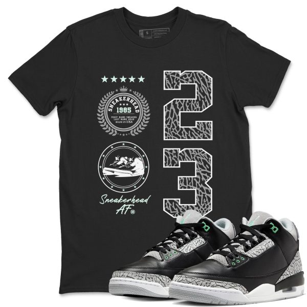 Sneaker Emblem Unisex Crew Neck Sneaker Matching Tee Shirt To Match 3s Green Glow Jezsport.com