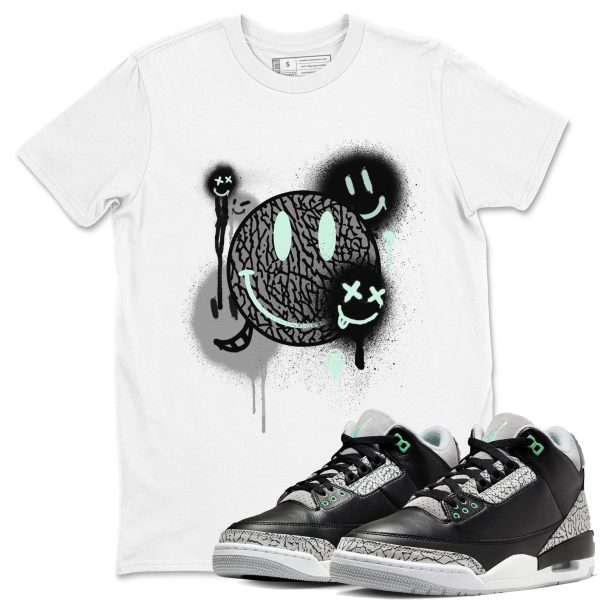 Smile Painting Unisex Crew Neck Sneaker Matching Tee Shirt To Match 3s Green Glow Jezsport.com