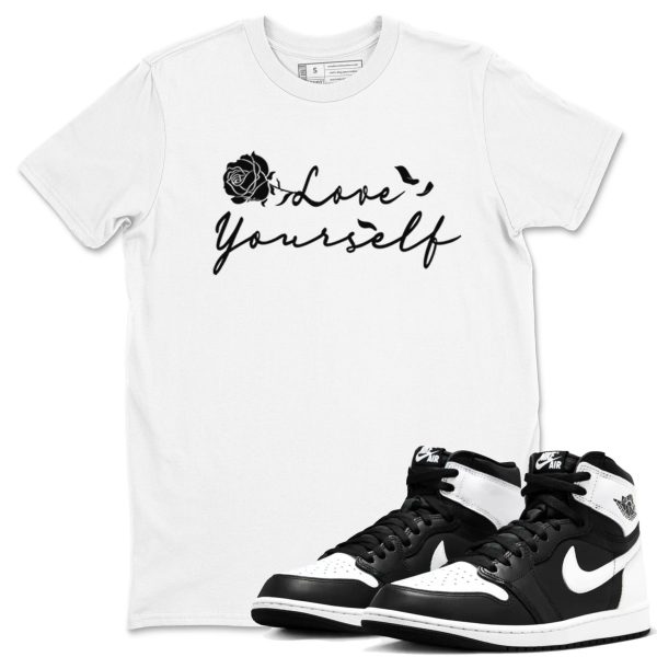 Love Yourself Unisex Crew Neck Sneaker Matching Tee Shirt To Match 1s Panda Jezsport.com