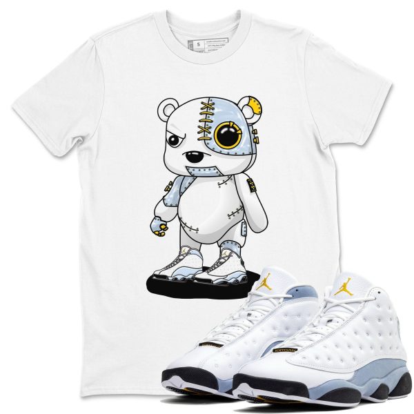 Cyborg Bear Unisex Crew Neck Sneaker Matching Tee Shirt To Match 13s Blue Grey Jezsport.com