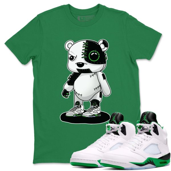 Cyborg Bear Unisex Crew Neck Sneaker Matching Tee Shirt To Match 5s Lucky Green Jezsport.com