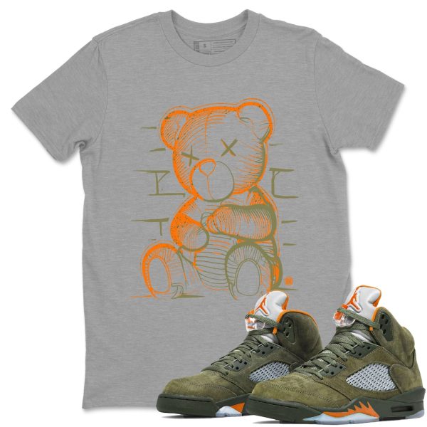 Neon Bear Unisex Crew Neck Sneaker Matching Tee Shirt To Match 5s Olive Jezsport.com