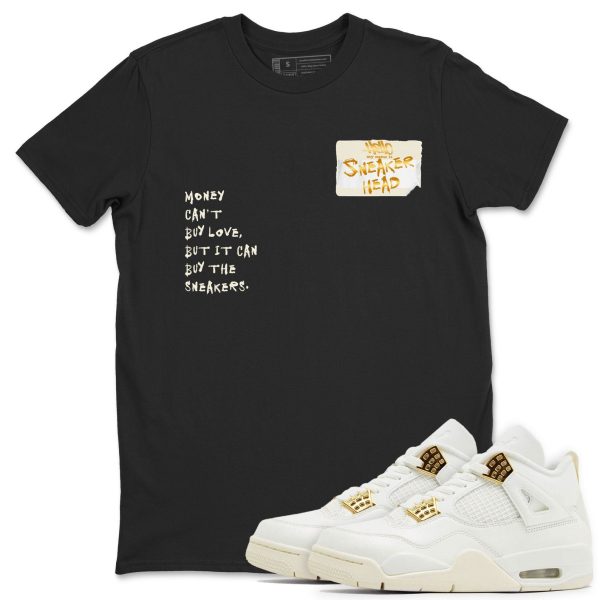 Sneakerhead Badge Unisex Crew Neck Sneaker Matching Tee Shirt To Match 4s White&Gold Jezsport.com