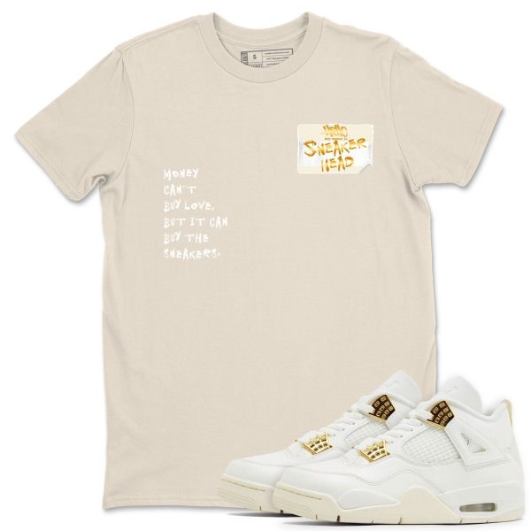 Sneakerhead Badge Unisex Crew Neck Sneaker Matching Tee Shirt To Match 4s White&Gold Jezsport.com