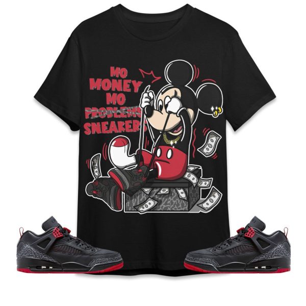 Mo Money Mickey Unisex Tees Jordan Spizike Low Bred To Match Sneaker, Outfit Back to school graphic tees Jezsport.com