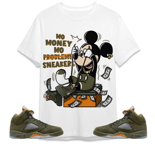 Mo Money Mickey Unisex Tees Jordan 5 Olive To Match Sneaker, Outfit Back to school graphic tees Jezsport.com