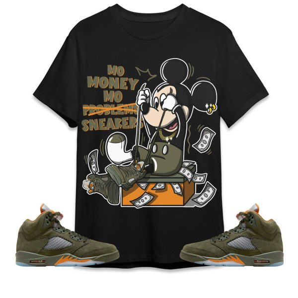 Mo Money Mickey Unisex Tees Jordan 5 Olive To Match Sneaker, Outfit Back to school graphic tees Jezsport.com