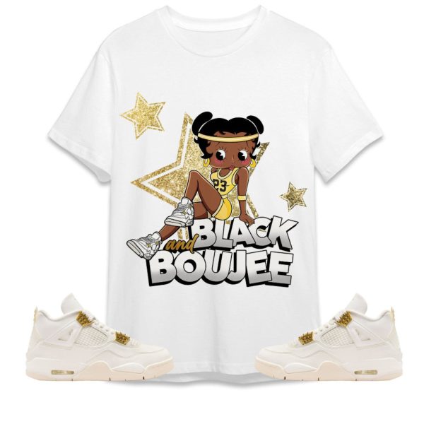 Black And Boujee Sports Unisex Tees Jordan 4 Sail to match Sneaker, Outfit back to school graphic Tees Jezsport.com