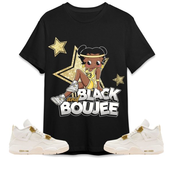 Black And Boujee Sports Unisex Tees Jordan 4 Sail to match Sneaker, Outfit back to school graphic Tees Jezsport.com