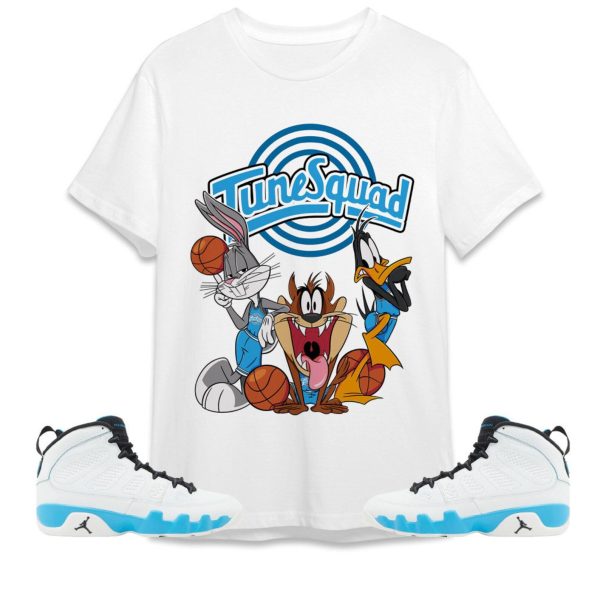 Tune Friends Unisex Tees Jordan 9 Powder Blue to match Sneaker, Outfit back to school graphic Tees Jezsport.com