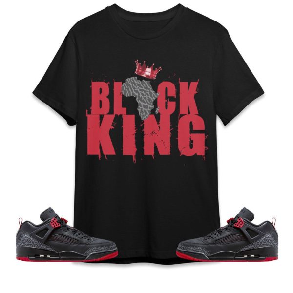 Black King Crown Unisex Tees Jordan Spizike Low Bred to match Sneaker, Outfit back to school graphic Tees Jezsport.com