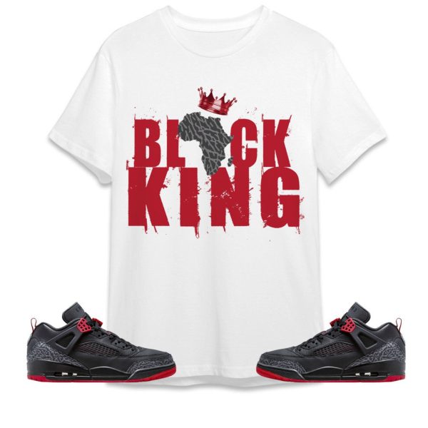 Black King Crown Unisex Tees Jordan Spizike Low Bred to match Sneaker, Outfit back to school graphic Tees Jezsport.com