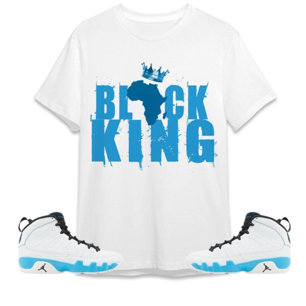 Black King Crown Unisex Tees Jordan 9 Powder Blue to match Sneaker, Outfit back to school graphic Tees Jezsport.com