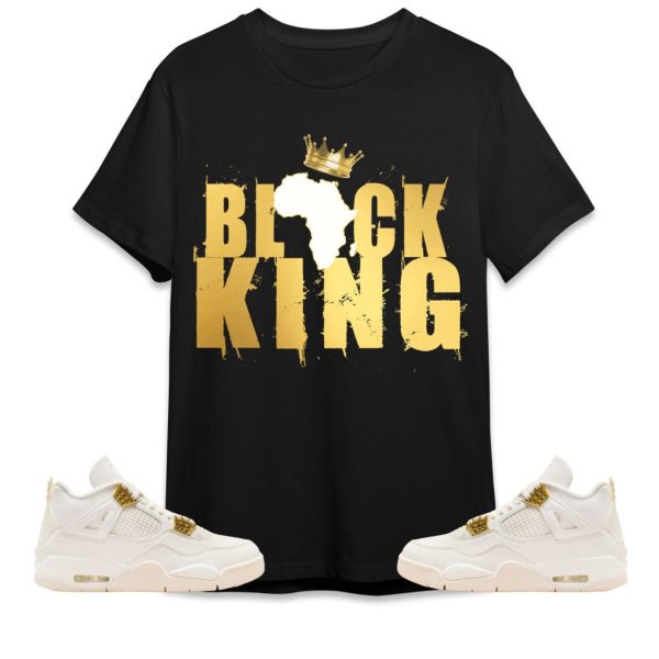 Black King Crown Unisex Tees Jordan 4 Sail to match Sneaker, Outfit back to school graphic Tees Jezsport.com