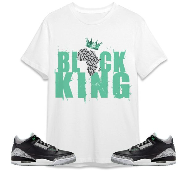 Black King Crown Unisex Tees Jordan 3 Green Glow to match Sneaker, Outfit back to school graphic Tees Jezsport.com