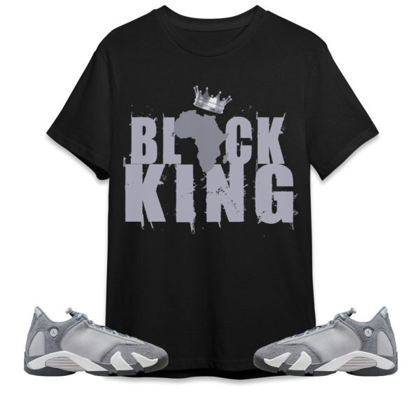 Black King Crown Unisex Tees Jordan 14 Stealth to match Sneaker, Outfit back to school graphic Tees Jezsport.com