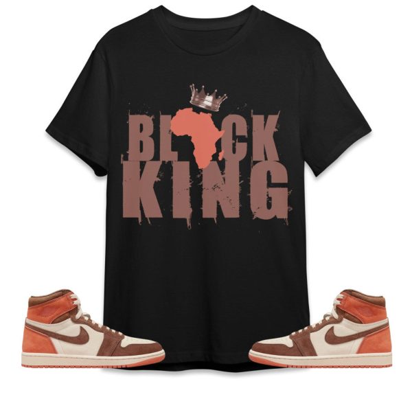 Black King Crown Unisex Tees Jordan 1 High OG Dusted Clay to match Sneaker, Outfit back to school graphic Tees Jezsport.com