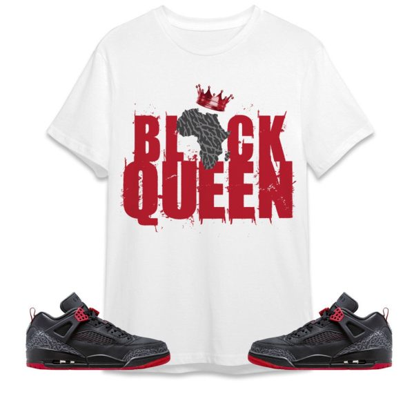 Black Queen Crown Unisex Tees Jordan Spizike Low Bred to match Sneaker, Outfit back to school graphic Tees Jezsport.com