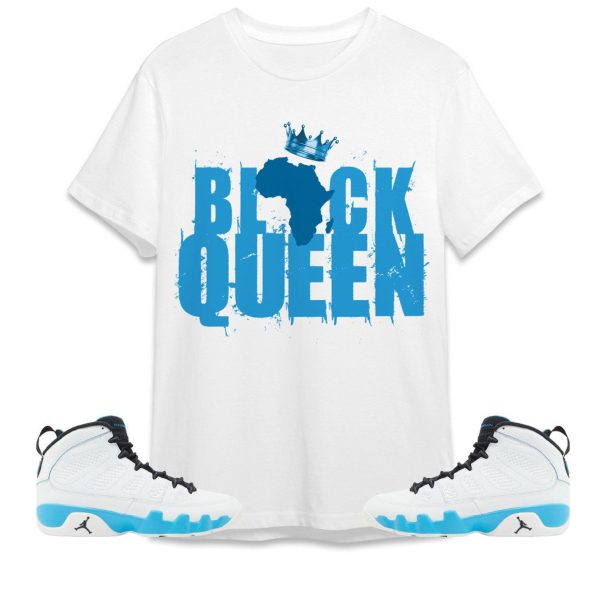 Black Queen Crown Unisex Tees Jordan 9 Powder Blue to match Sneaker, Outfit back to school graphic Tees Jezsport.com