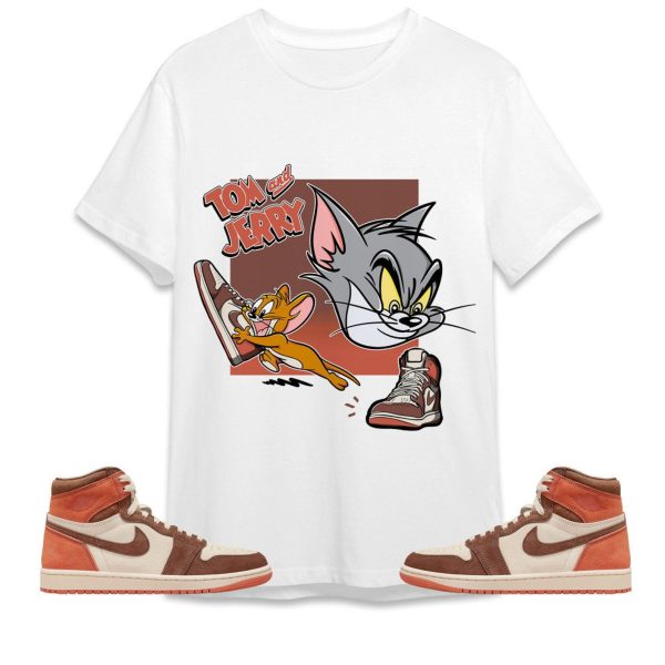 Cat And Mouse Sneakers Unisex Tees Jordan 1 High OG Dusted Clay to match Sneaker, Outfit back to school graphic Tees Jezsport.com