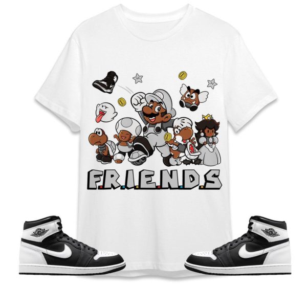 Super Friends Unisex Tees Jordan 1 Retro High OG Black White to match sneaker, Outfit Back to School Jordan Jezsport.com