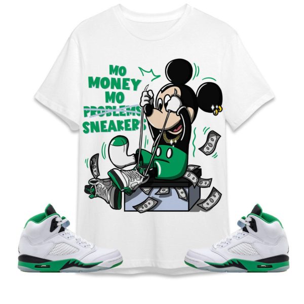 Mo Money Mickey Unisex Tees Jordan 5 Lucky Green to match Sneaker, Outfit Back to School jordan Hooodie Jezsport.com