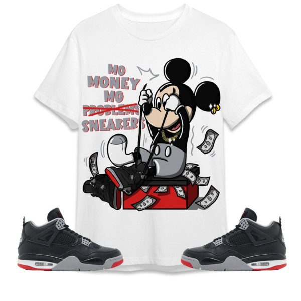 Mo Money Mickey Unisex Tees Jordan 4 Bred Reimagined to match Sneaker, Outfit Back to School jordan Jezsport.com