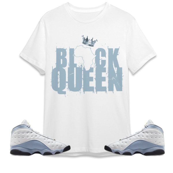 Black Queen Crown Unisex Tees Jordan 13 Blue Grey to match Sneaker, Outfit Back to school Jordan Jezsport.com