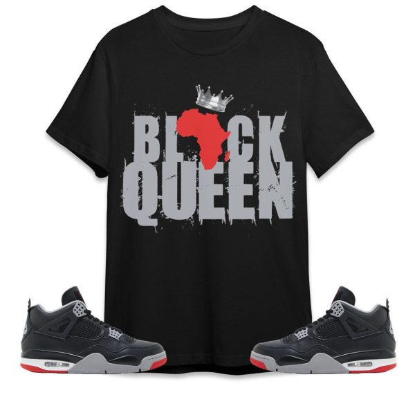 Black Queen Crown Unisex Tees Jordan 4 Bred Reimagined to match Sneaker, Outfit Back to school Jordan Jezsport.com