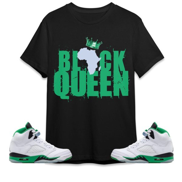 Black Queen Crown Unisex Tees Jordan 5 Lucky Green to match Sneaker, Outfit Back to school Jordan Jezsport.com