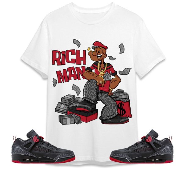 Rich Man Sailor Unisex Tees Jordan Spizike Low Bred to match Sneaker, Outfit back to school graphic tees Jezsport.com