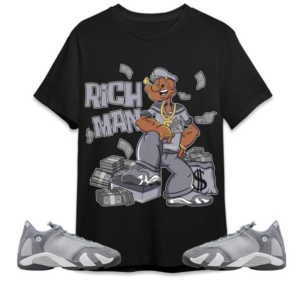 Rich Man Sailor Unisex Tees Jordan 14 Stealth to match Sneaker, Outfit back to school graphic tees Jezsport.com