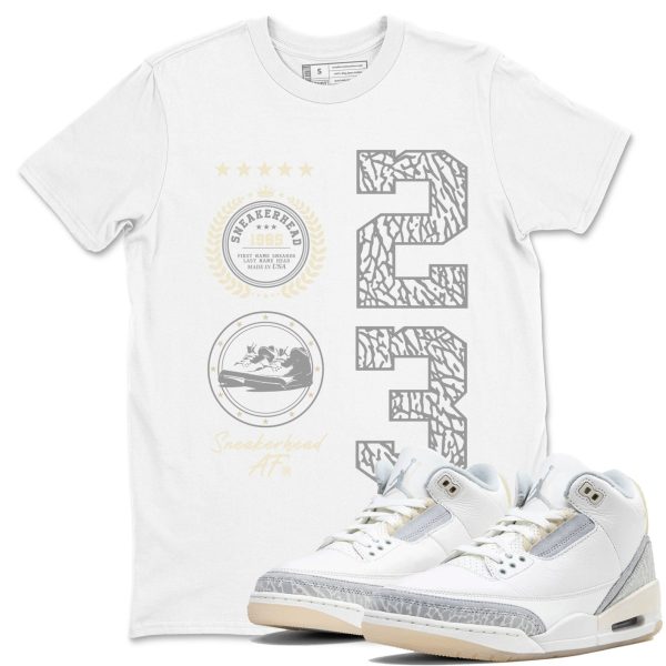 Sneaker Emblem Sneaker Tee - Unisex Cotton Sneaker Shirts To Match Jordans 3s Craft Ivory Jezsport.com