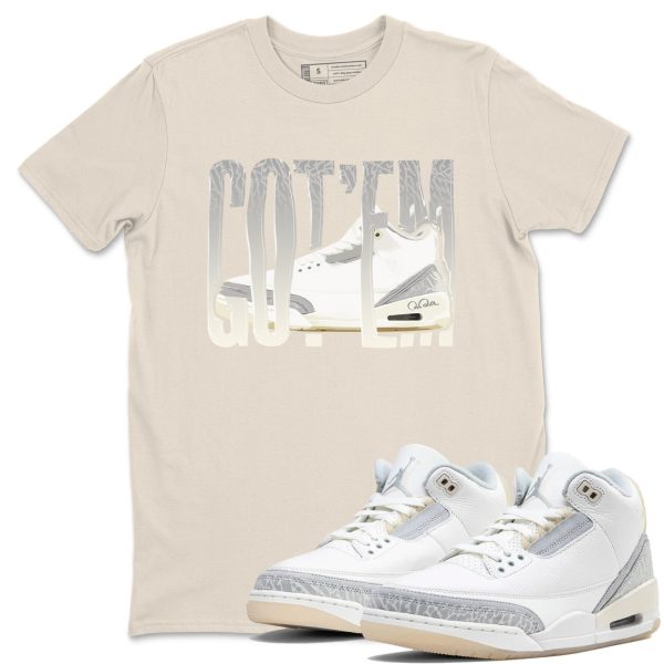 Wiggling Gotem Sneaker Tee - Unisex Cotton Sneaker Shirts To Match Jordans 3s Craft Ivory Jezsport.com