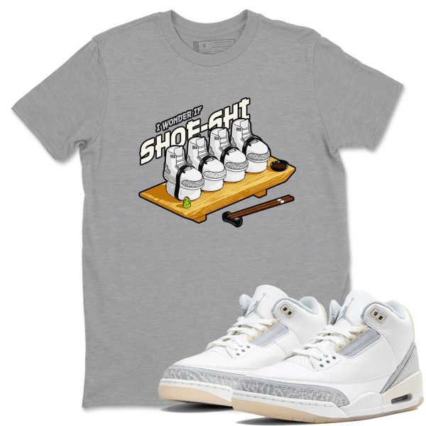 Shoe Shi Sneaker Tee - Unisex Cotton Sneaker Shirts To Match Jordans Shoe Shi 3s Ivory Jezsport.com