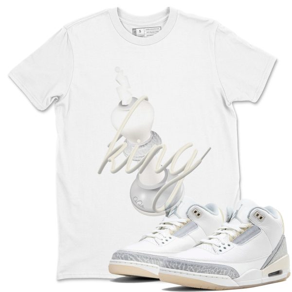 3D King Sneaker Tee - Unisex Cotton Sneaker Shirts To Match Jordans 3s Craft Ivory Jezsport.com