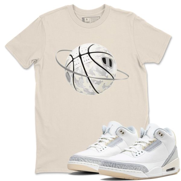 Camo Basketball Planet Sneaker Tee - Unisex Cotton Sneaker Shirts To Match Jordans 3s Craft Ivory Jezsport.com