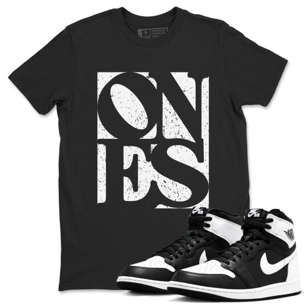 Ones Unisex Crew Neck Sneaker Matching Tee Shirt To Match AJ1 Black White Jezsport.com