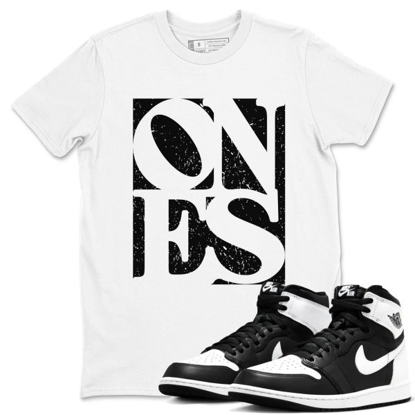 Ones Unisex Crew Neck Sneaker Matching Tee Shirt To Match AJ1 Black White Jezsport.com