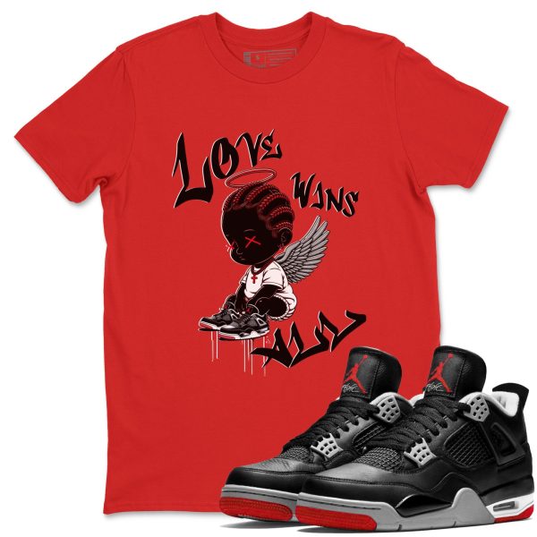 Love Wins All Unisex Crew Neck Sneaker Matching Tee Shirt To Match 4s Bred Reimagined Jezsport.com