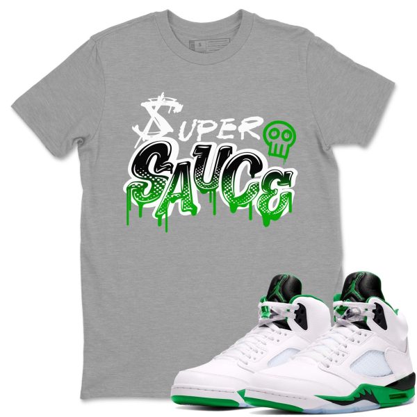 Super Sauce Unisex Crew Neck Sneaker Matching Tee Shirt To Match AJ5 Lucky Green Jezsport.com