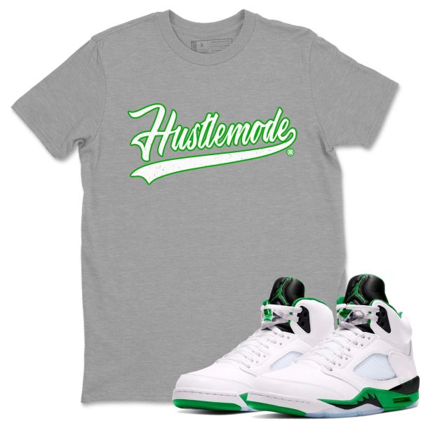 Hustle Mode Unisex Crew Neck Sneaker Matching Tee Shirt To Match AJ5 Lucky Green Jezsport.com