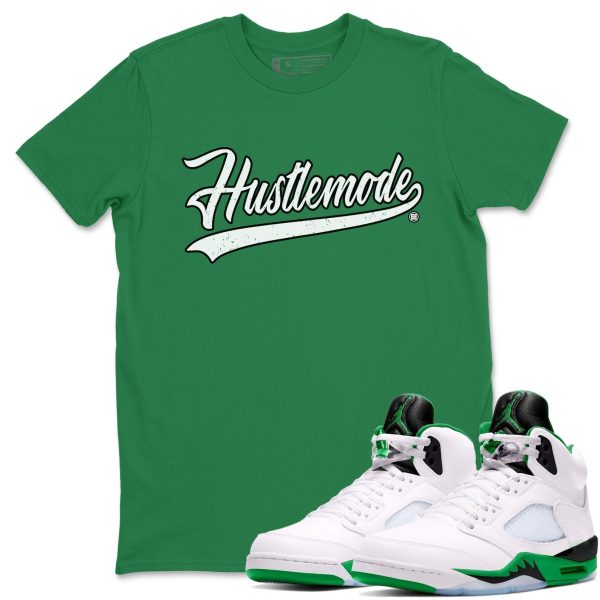 Hustle Mode Unisex Crew Neck Sneaker Matching Tee Shirt To Match AJ5 Lucky Green Jezsport.com