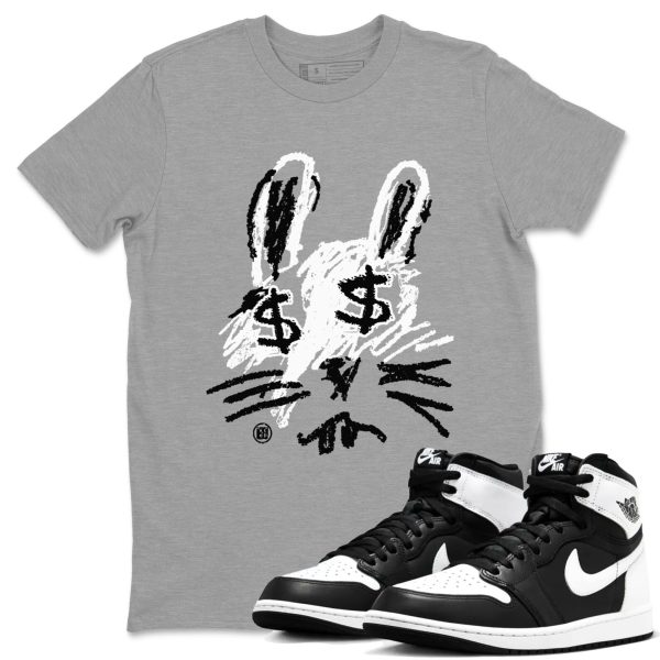 Crayon Bunny Sneaker Tee - Unisex Cotton Sneaker Shirts To Match Jordans AJ1 Black White Jezsport.com